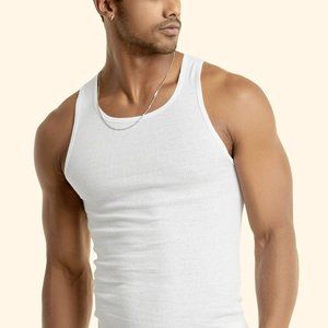 12 PK Men's White Tank Top 100% Cotton A-S…
